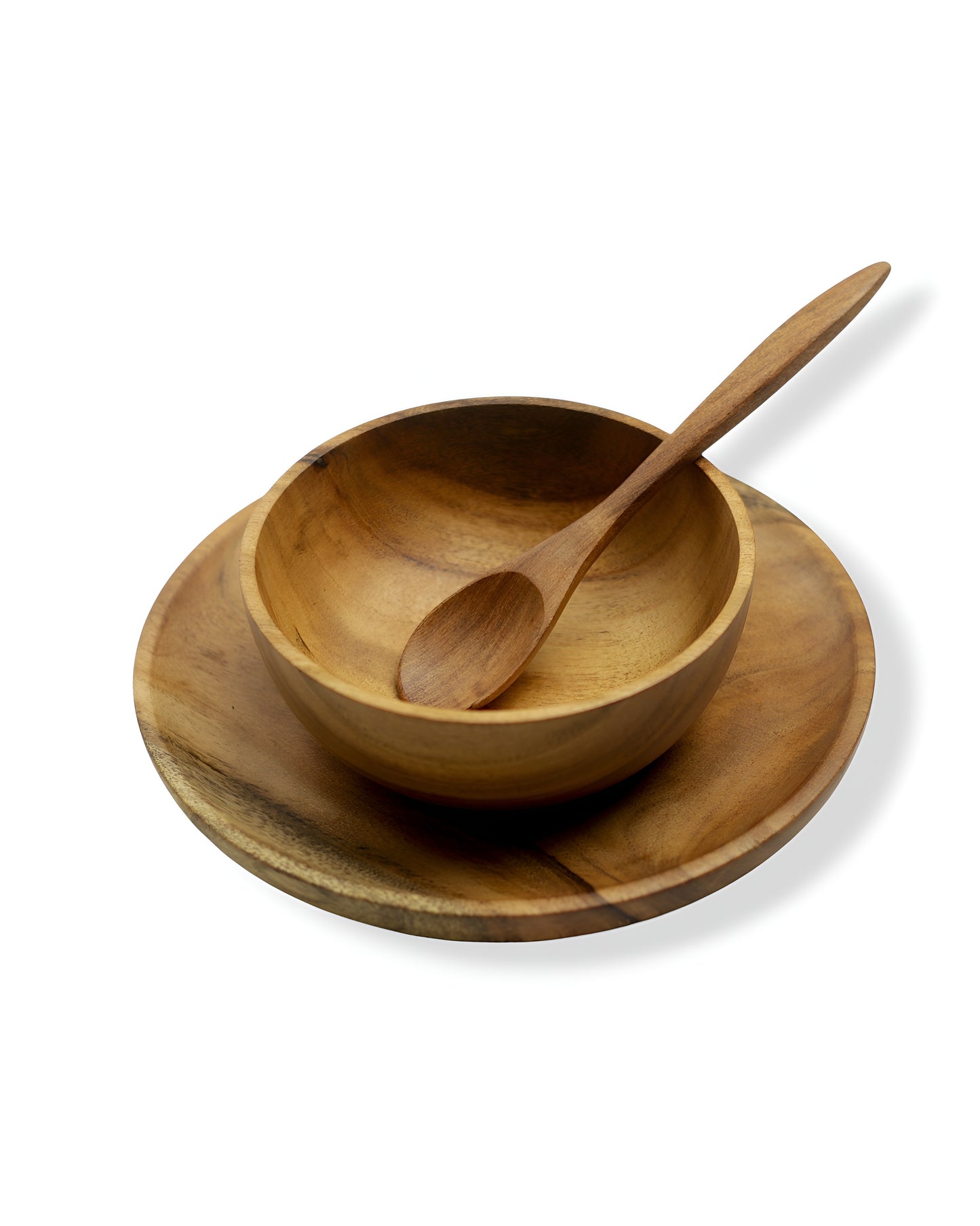 Wooden Bowl Plate Set