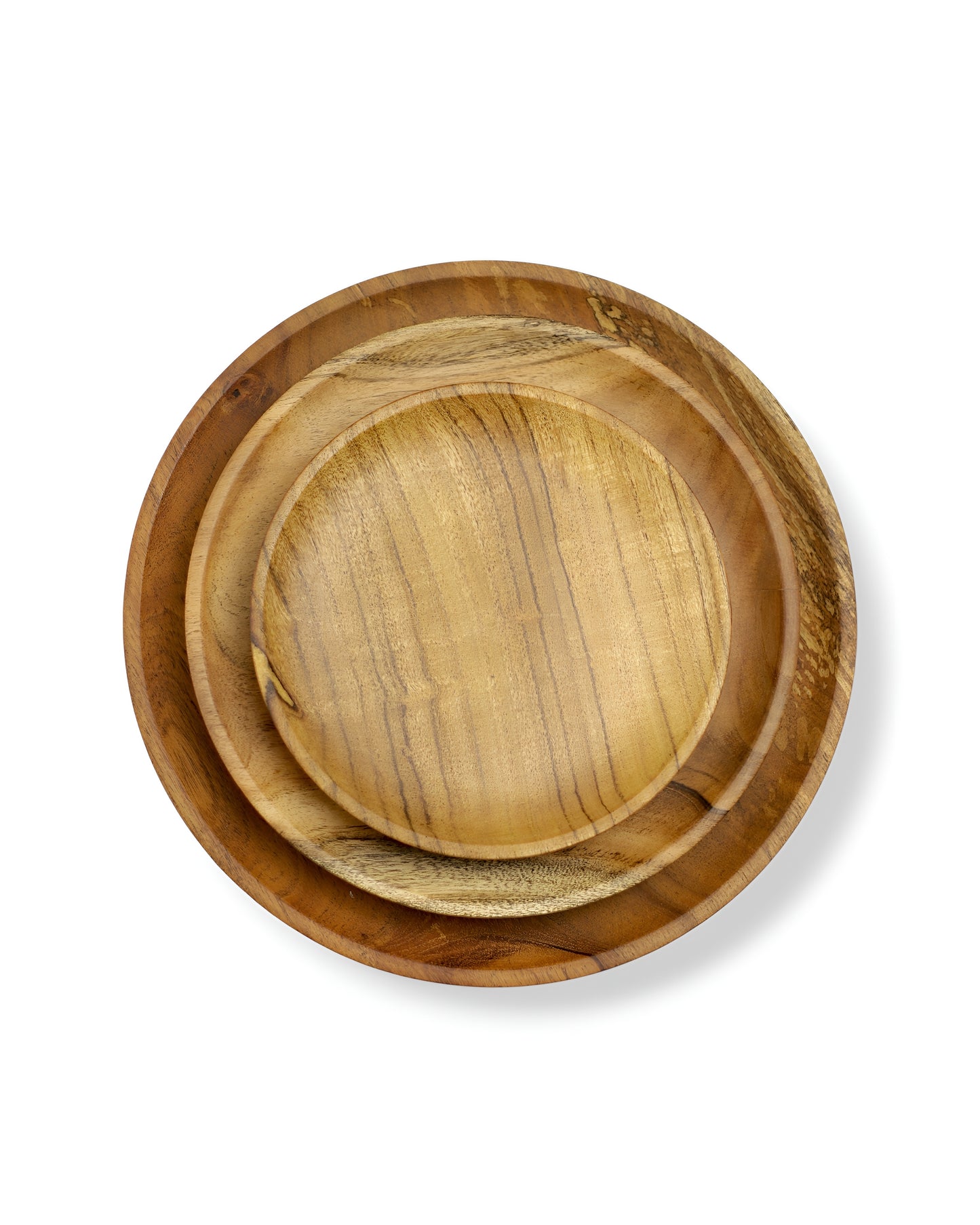 Wooden 3 Plates Set