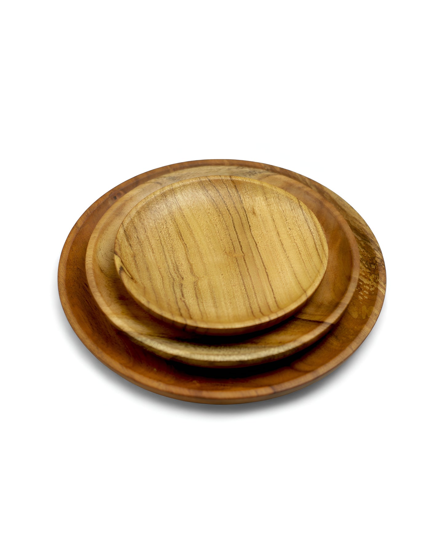 Wooden 3 Plates Set